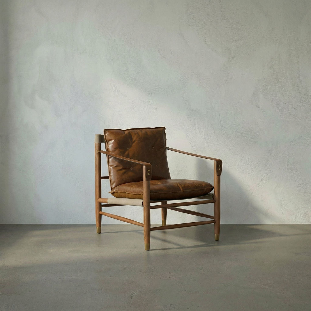 Noir Luther Chair - Cuba Brown Leather