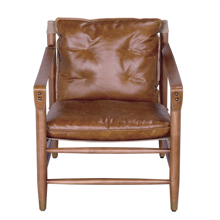 Noir Luther Chair - Cuba Brown Leather