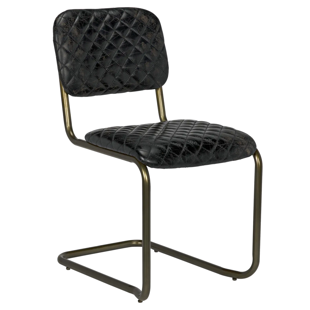 American Home Furniture | Noir - 0037 Dining Chair, Steel and Leather