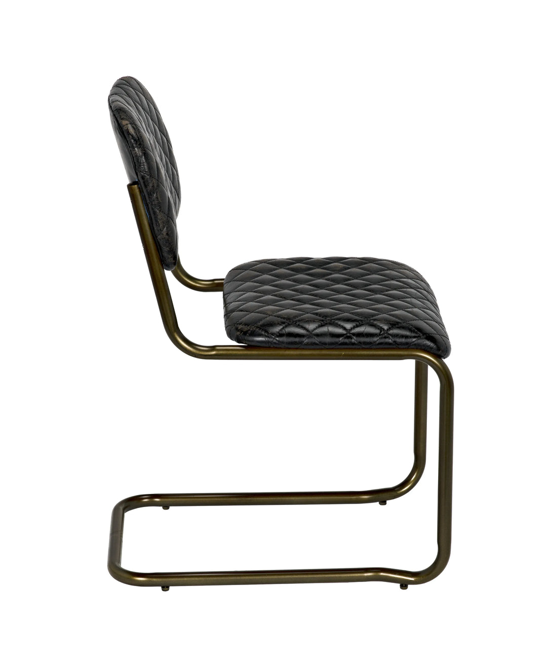 American Home Furniture | Noir - 0037 Dining Chair, Steel and Leather