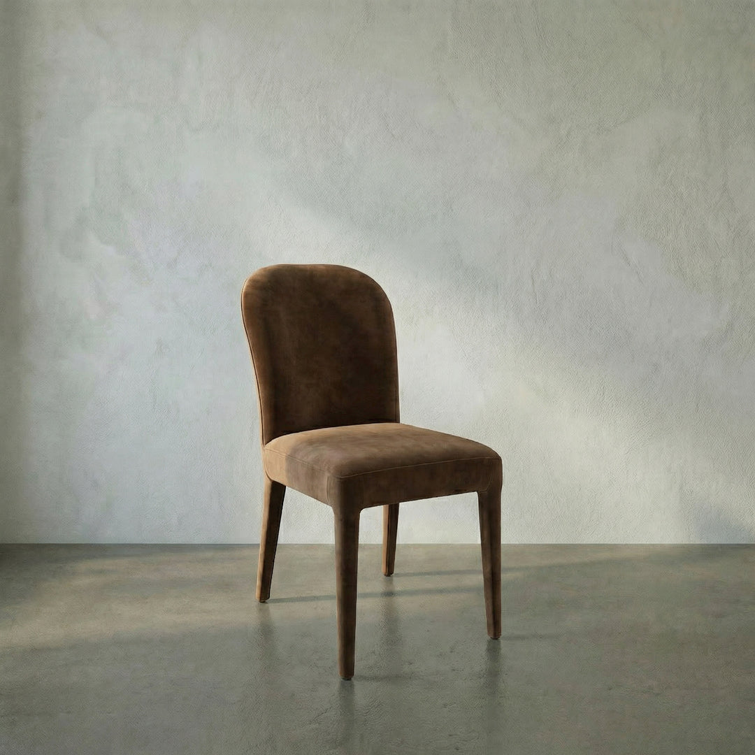 Noir - Georgia Dining Chair, Orris Brown Leather - LEA-C003BR