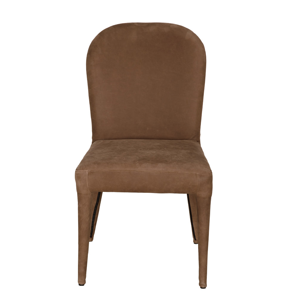 Noir - Georgia Dining Chair, Orris Brown Leather - LEA-C003BR