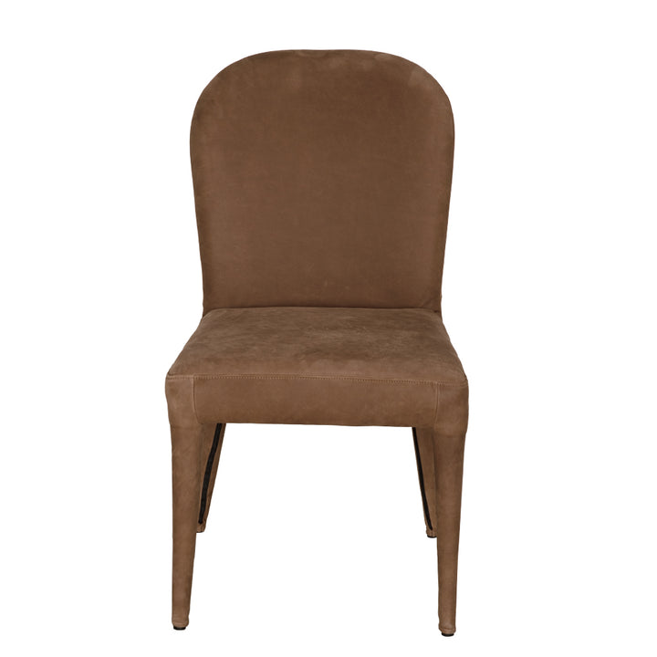Noir - Georgia Dining Chair, Orris Brown Leather - LEA-C003BR