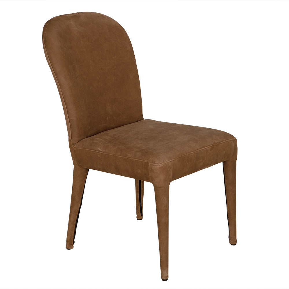 Noir - Georgia Dining Chair, Orris Brown Leather - LEA-C003BR