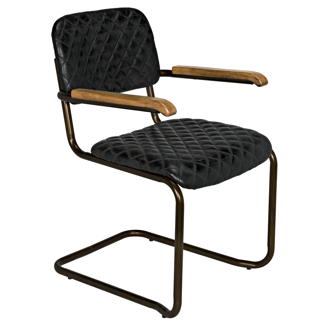 American Home Furniture | Noir - 0045 Arm Chair, Vintage Black Leather