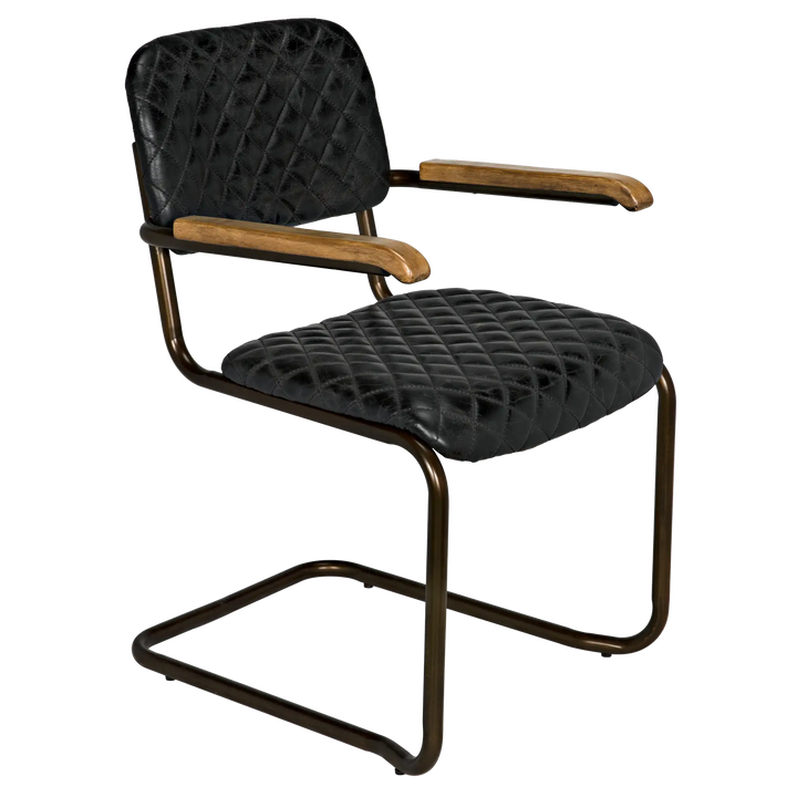 American Home Furniture | Noir - 0045 Arm Chair, Vintage Black Leather