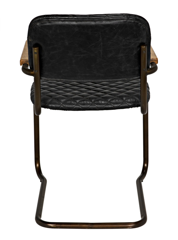 American Home Furniture | Noir - 0045 Arm Chair, Vintage Black Leather