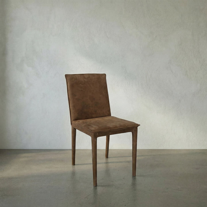 Noir Newton Dining Chair - Brown Leather