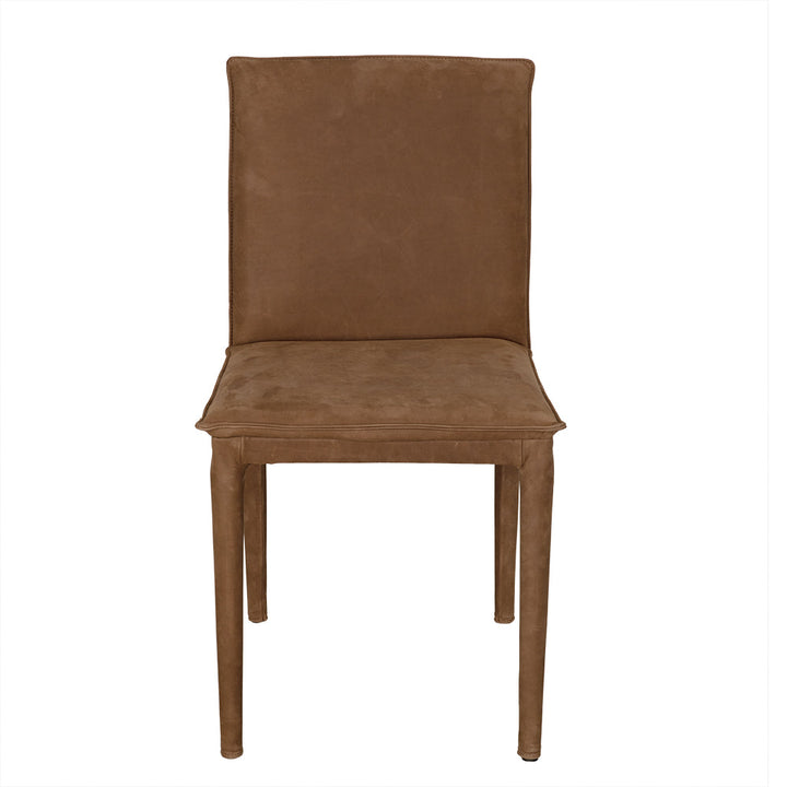 Noir Newton Dining Chair - Brown Leather