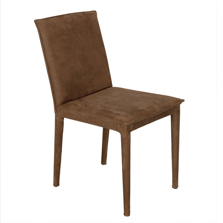 Noir Newton Dining Chair - Brown Leather