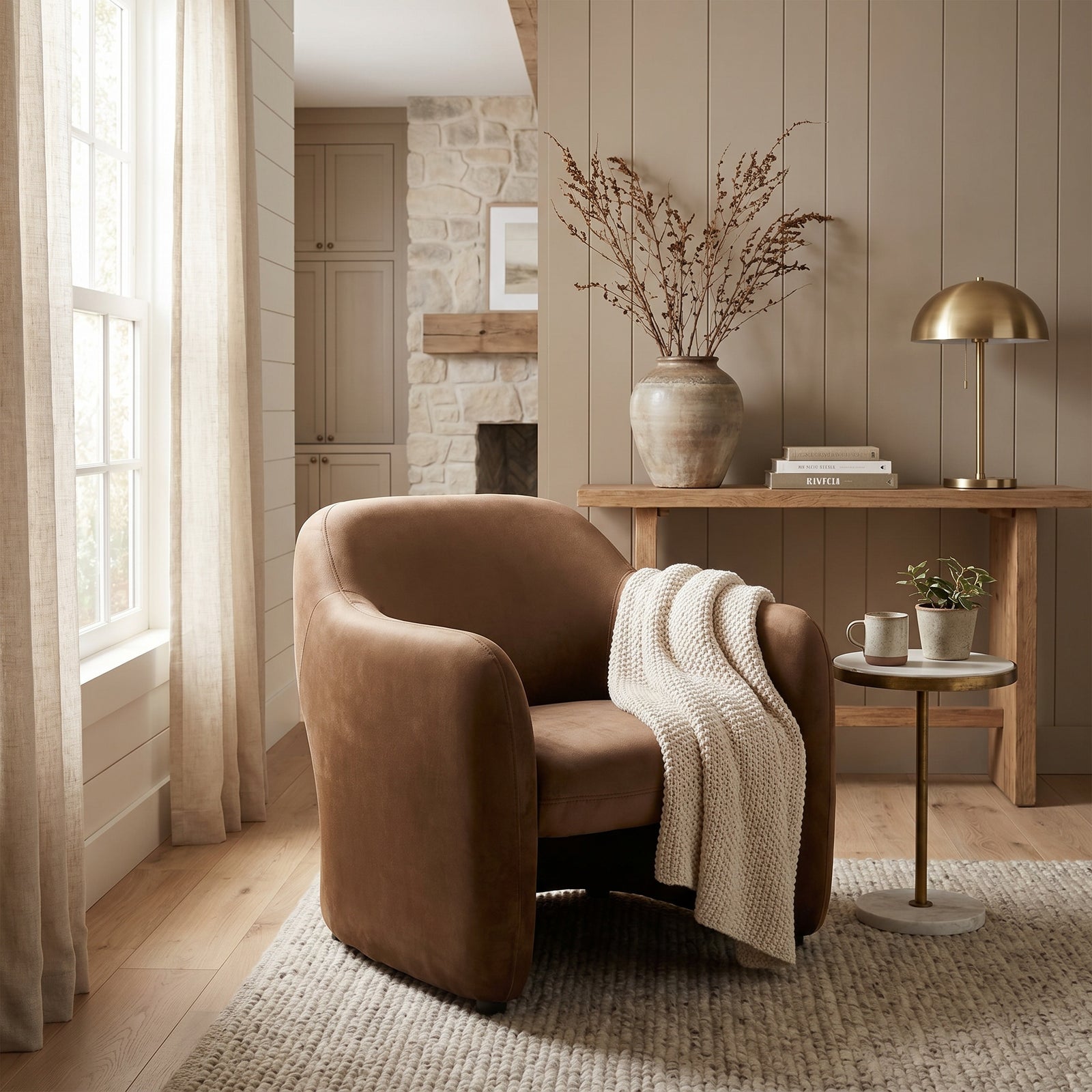 Noir - Marx Chair, Brown Velvet - LEA-C005BRV