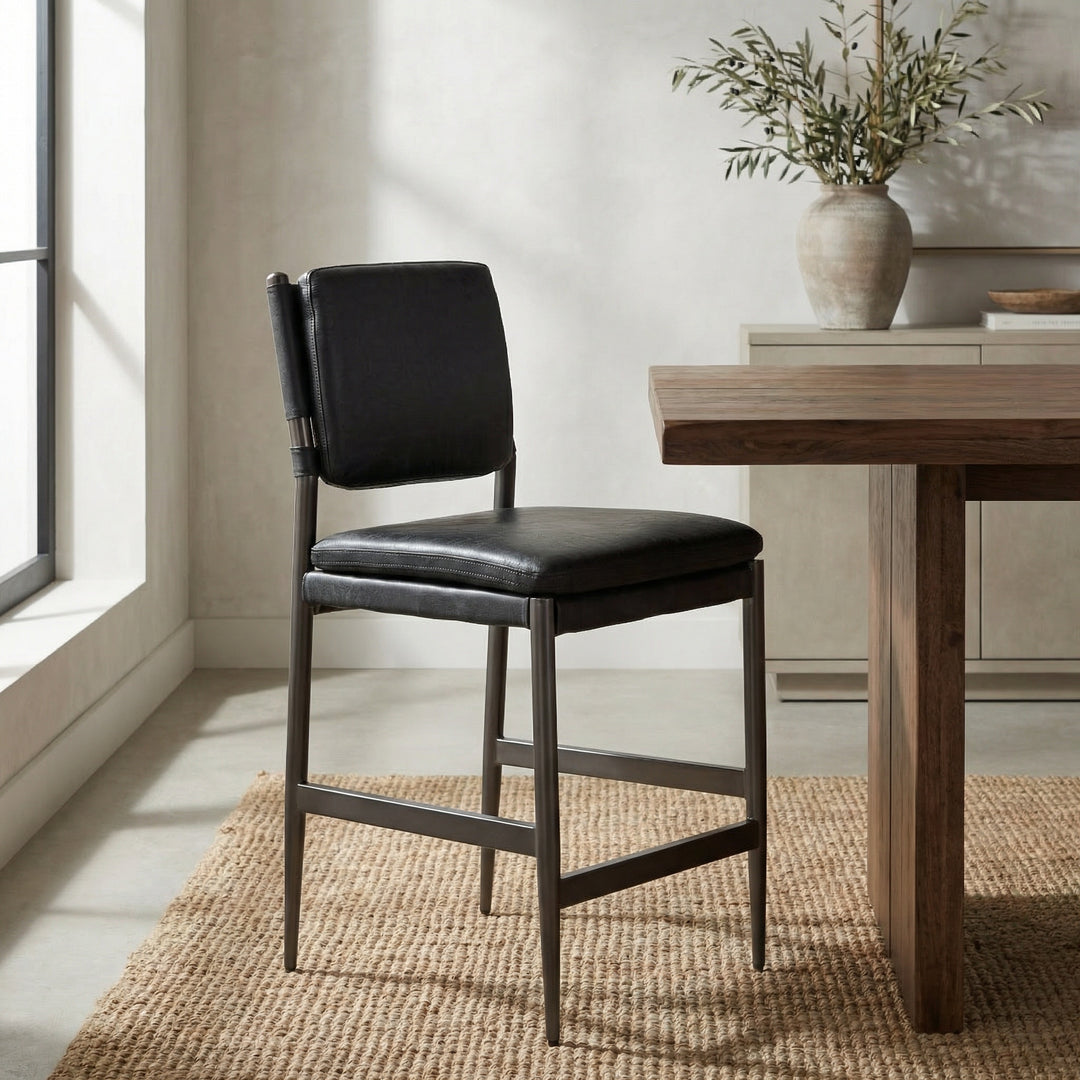 Noir - Wooster Counter Chair - LEA-C0115-CTR-BLK