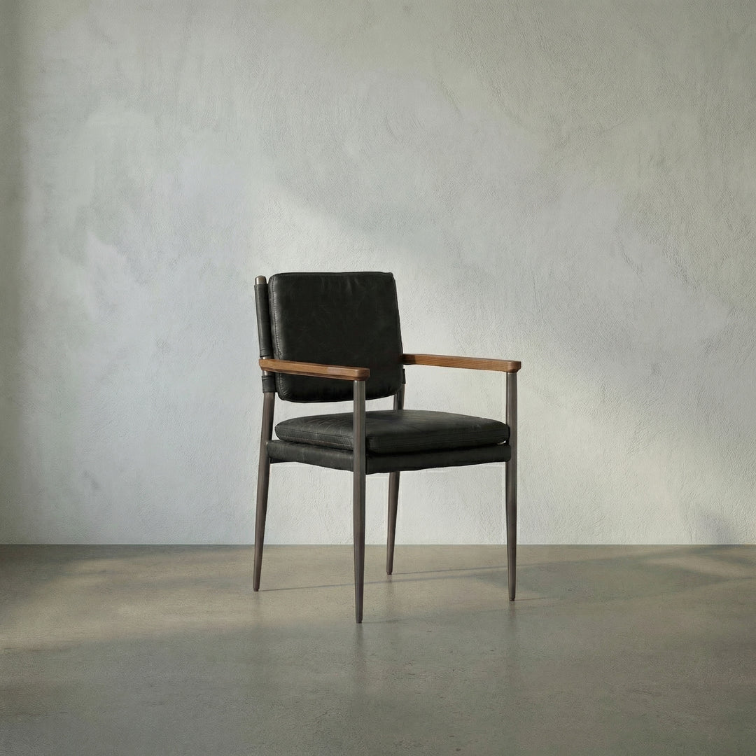 Noir - Wooster Chair Dining Chair w Arms - LEA-C0115C