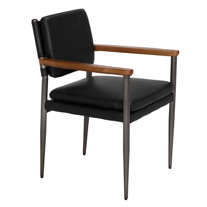 Noir - Wooster Chair Dining Chair w Arms - LEA-C0115C