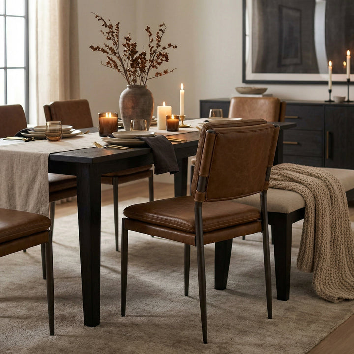 Noir Wooster Dining Chair - Brown