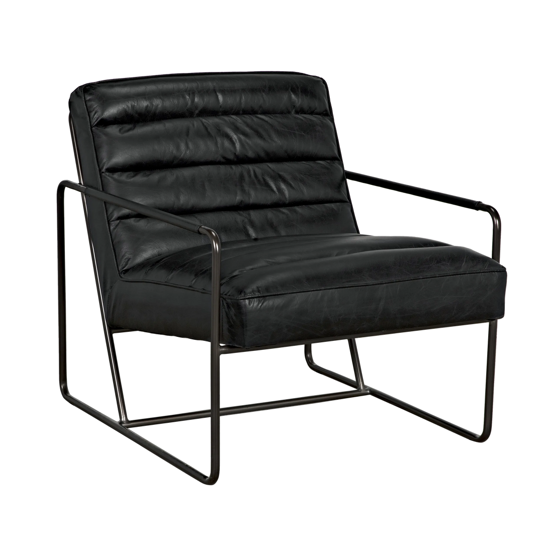 American Home Furniture | Noir - Demeter Chair, Metal and Leather