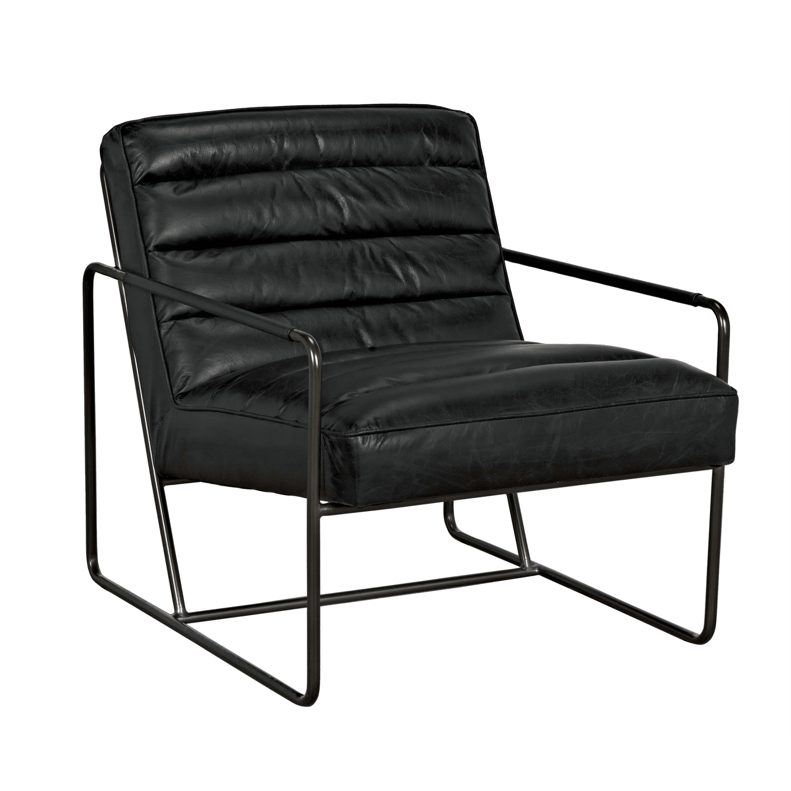 Noir Demeter Chair, Metal and Leather ACCENT + LOUNGE CHAIRS