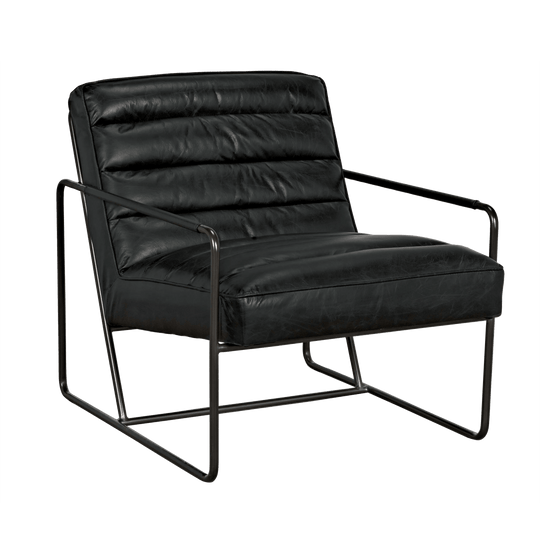Noir Demeter Chair, Metal and Leather ACCENT + LOUNGE CHAIRS