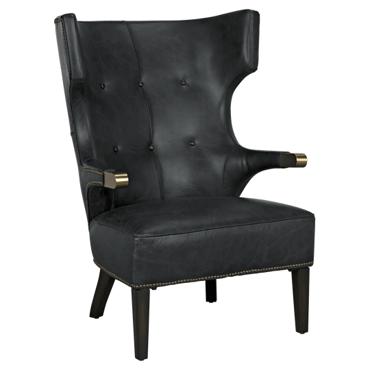 Noir Heracles Chair, Leather ACCENT + LOUNGE CHAIRS