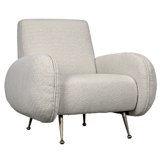 Noir Hera Chair, Boucle Fabric ACCENT + LOUNGE CHAIRS