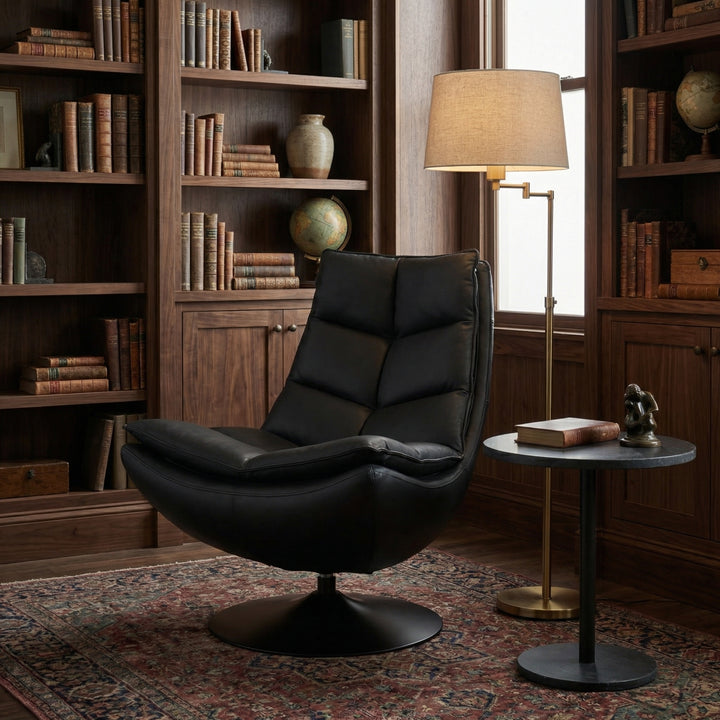 Noir - Liam Swivel Chair - LEA-C543