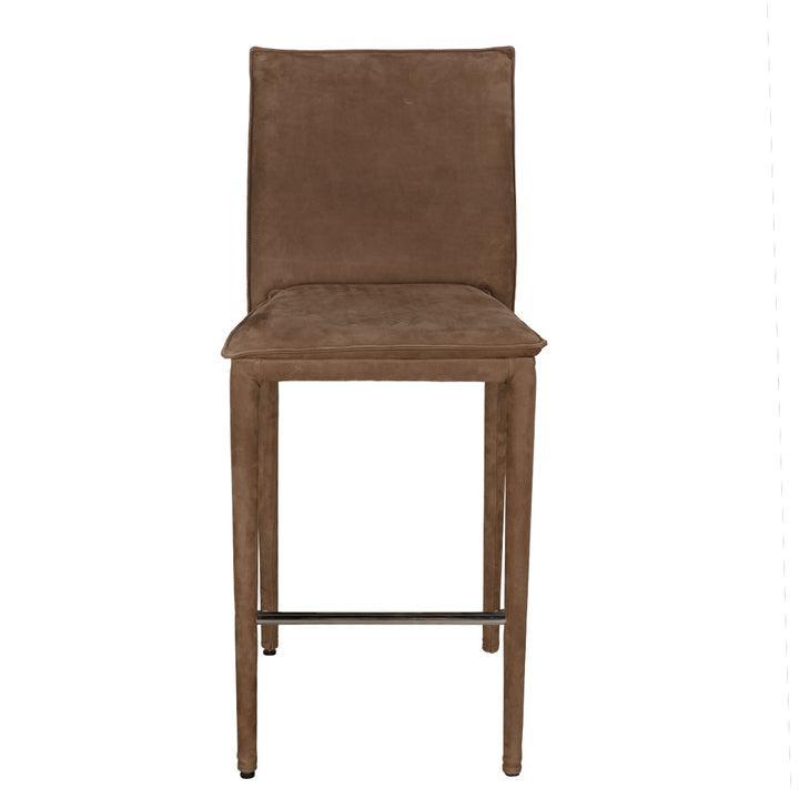 Noir - Newton Counter Chair, Orris Brown Leather - LEA-ST004BR-S