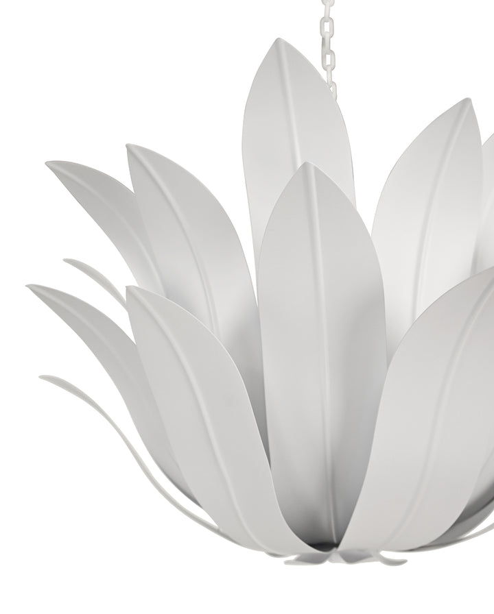 Leaf Blossom Chandelier In White Powder Coat - LEANDER WH