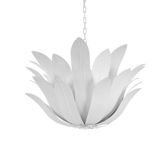 Leaf Blossom Chandelier In White Powder Coat - LEANDER WH