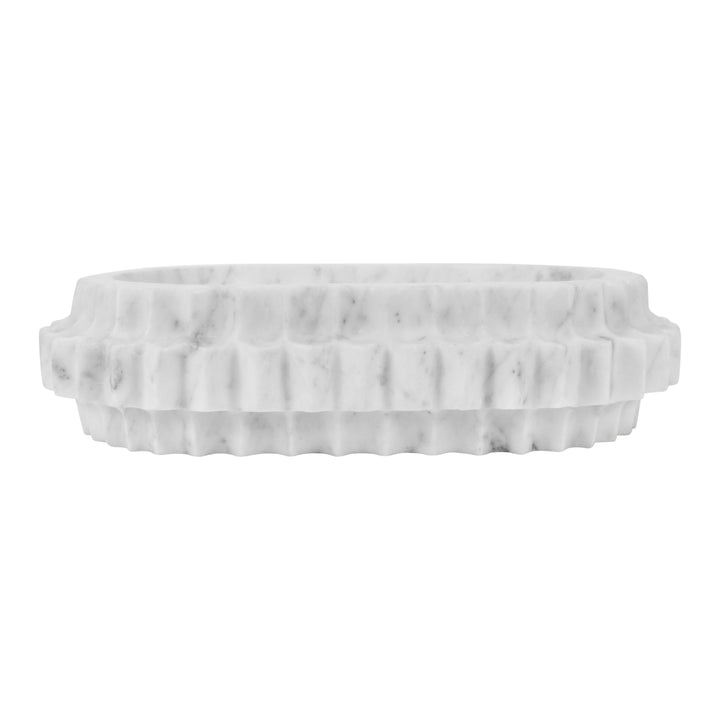 Oval Marble Tray With Carved Edges - LILIBET