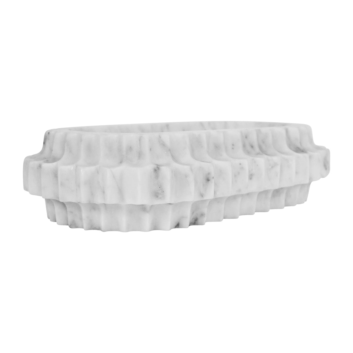 Oval Marble Tray With Carved Edges - LILIBET