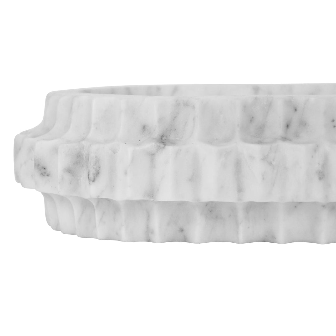 Oval Marble Tray With Carved Edges - LILIBET