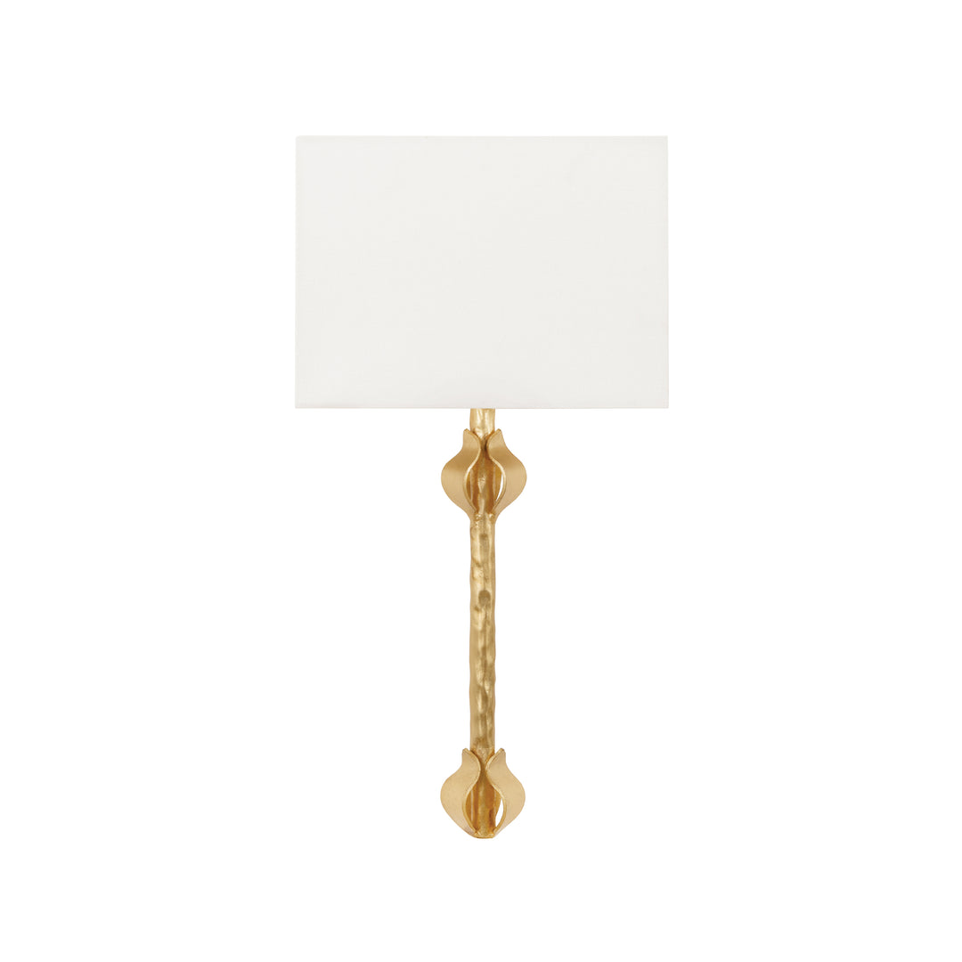 Flush Iron Sconce With Leaf Detail In Gold Leaf - LINDA G