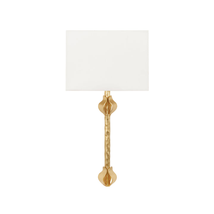 Flush Iron Sconce With Leaf Detail In Gold Leaf - LINDA G