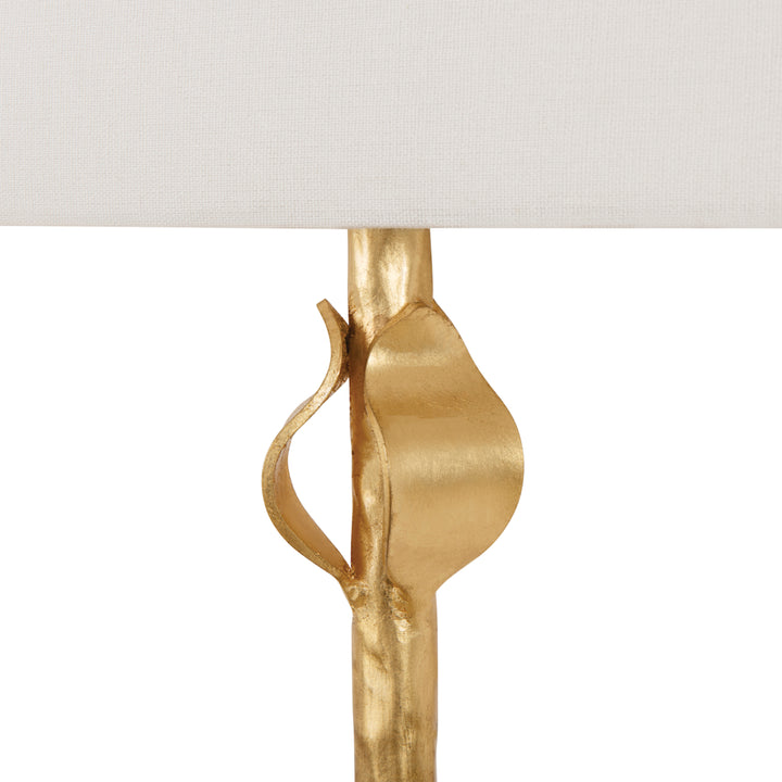 Flush Iron Sconce With Leaf Detail In Gold Leaf - LINDA G