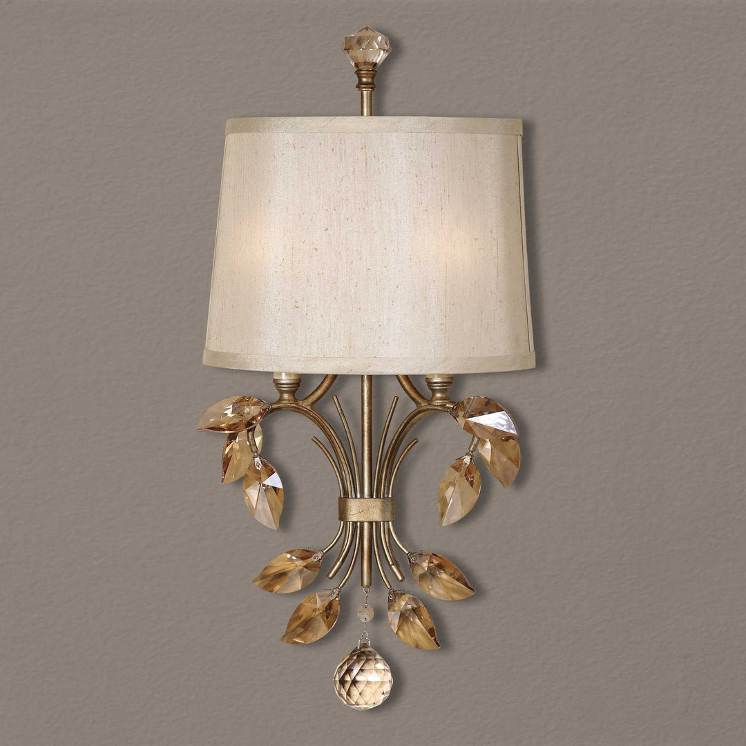 American Home Furniture Uttermost Alenya 2 Light Gold Wall Sconce
