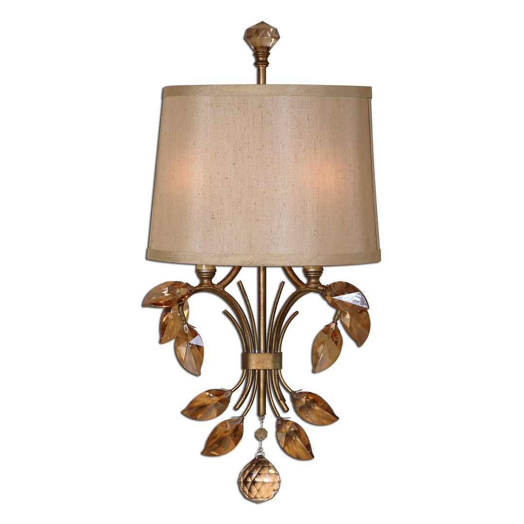 American Home Furniture Uttermost Alenya 2 Light Gold Wall Sconce
