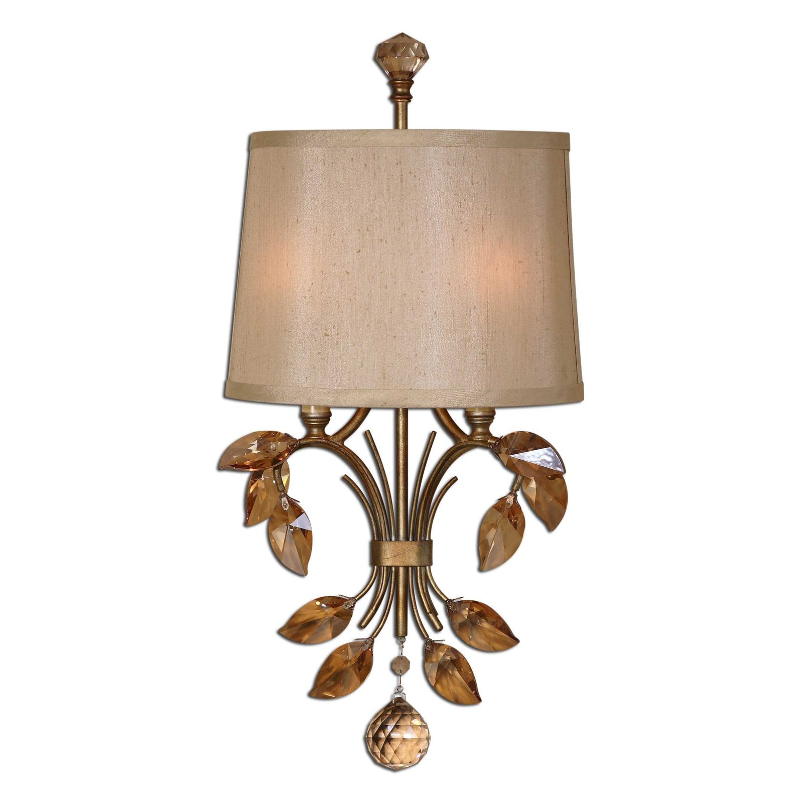 American Home Furniture Uttermost Alenya 2 Light Gold Wall Sconce