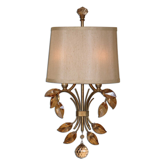 American Home Furniture Uttermost Alenya 2 Light Gold Wall Sconce