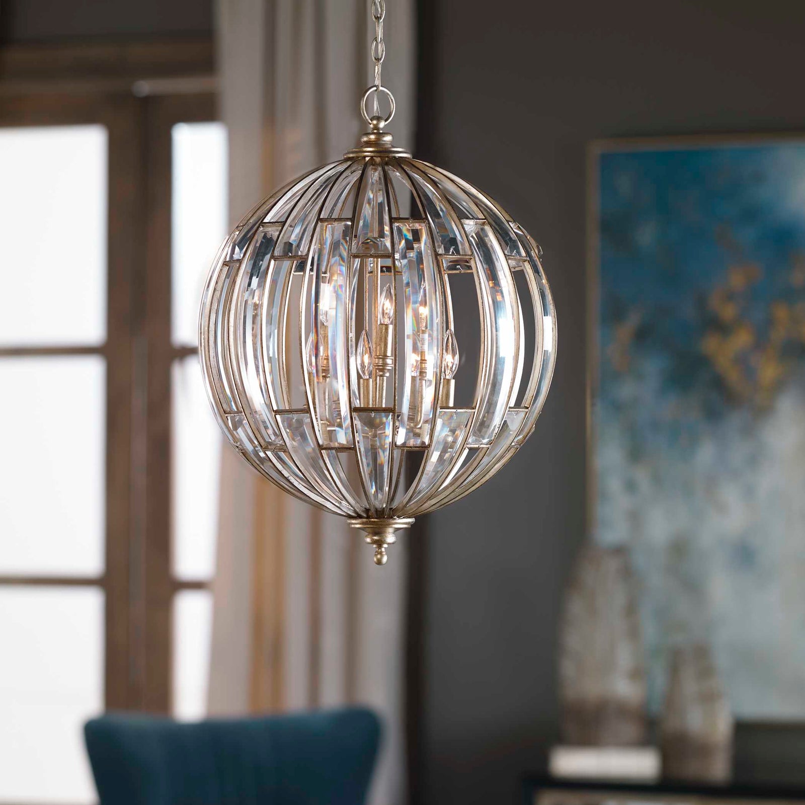 American Home Furniture Uttermost Vicentina 6 Light Sphere Pendant