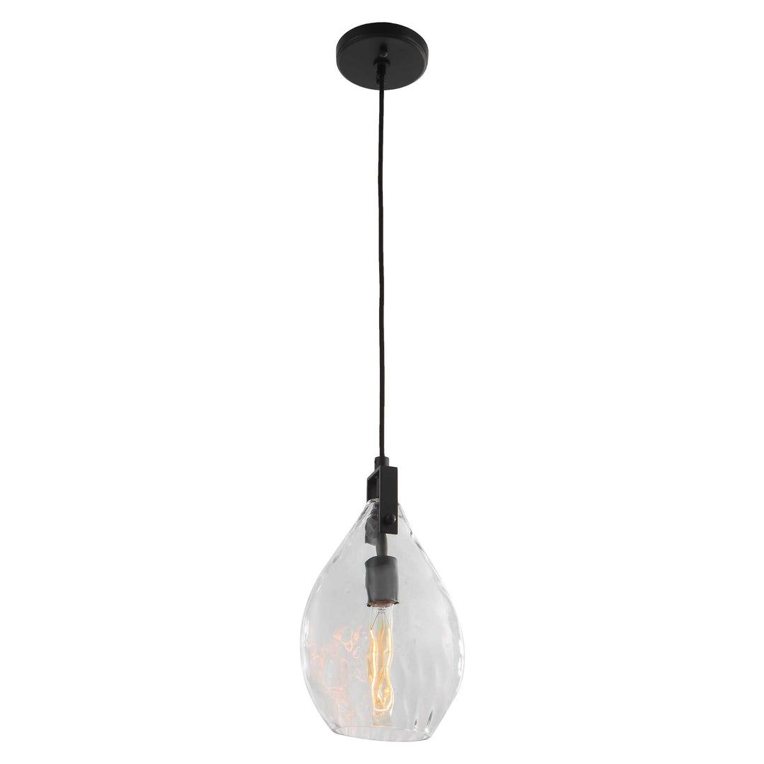 American Home Furniture Uttermost Campester 1 Light Watered Glass Mini Pendant