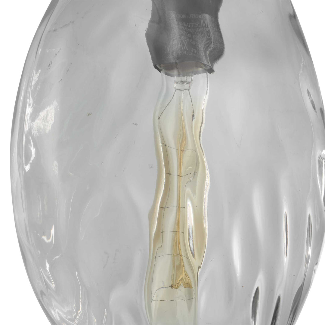 American Home Furniture Uttermost Campester 1 Light Watered Glass Mini Pendant