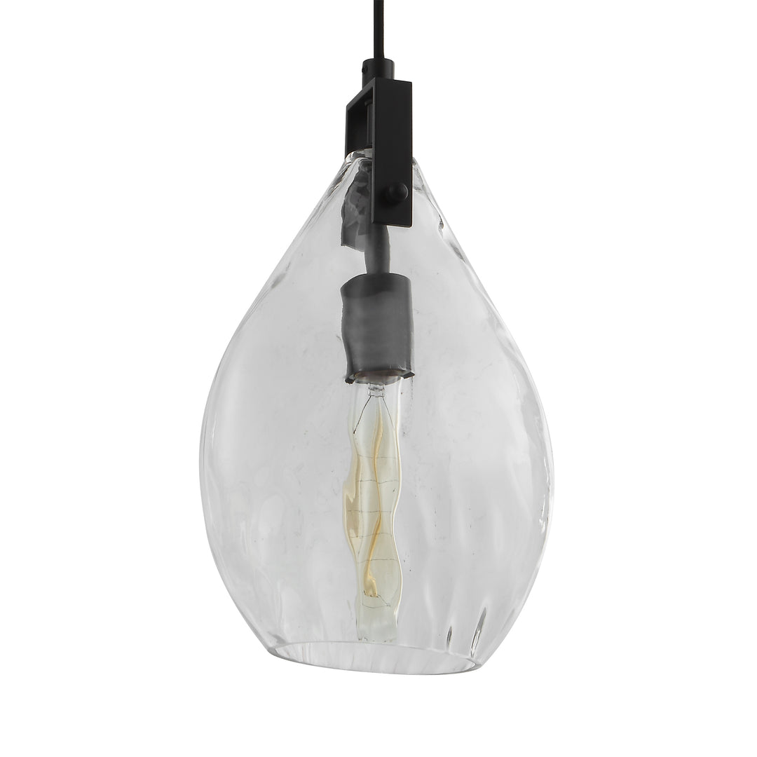 American Home Furniture Uttermost Campester 1 Light Watered Glass Mini Pendant