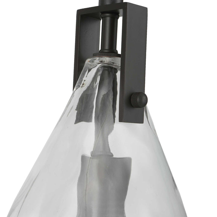 American Home Furniture Uttermost Campester 1 Light Watered Glass Mini Pendant