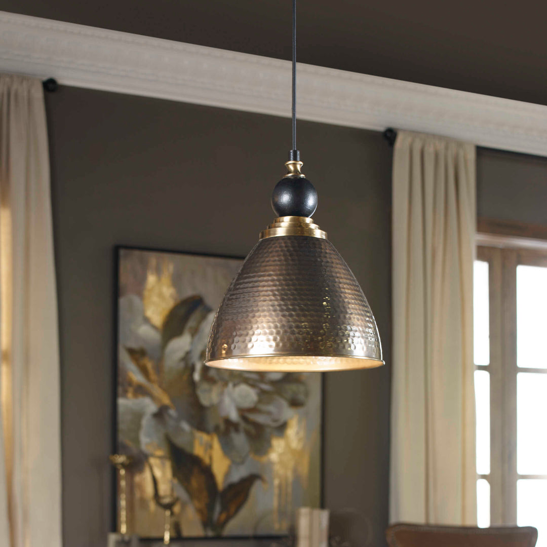 American Home Furniture Uttermost Adastra 1 Light Antique Brass Pendant