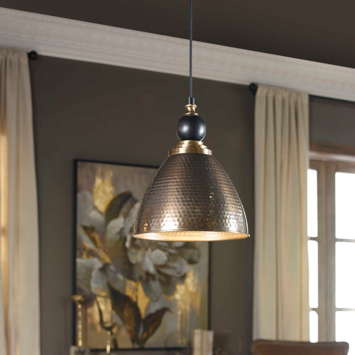 American Home Furniture Uttermost Adastra 1 Light Antique Brass Pendant