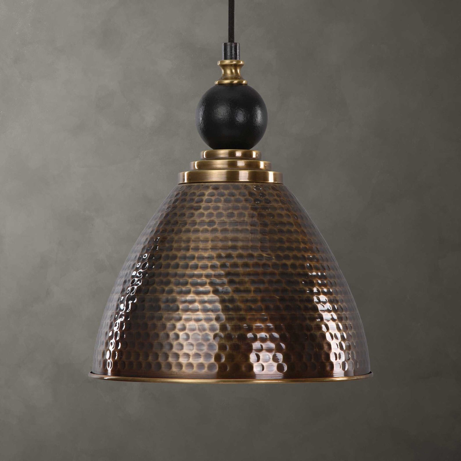 American Home Furniture Uttermost Adastra 1 Light Antique Brass Pendant