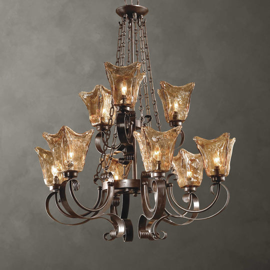 American Home Furniture Uttermost Vetraio 9lt Oil Rubbed Bronze Chandelier