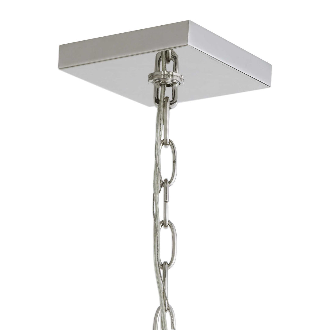 American Home Furniture Uttermost Euclid 6 Light Nickel Cube Pendant