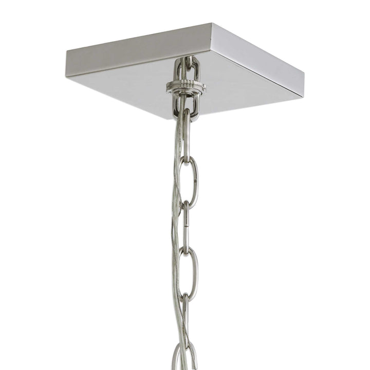 American Home Furniture Uttermost Euclid 6 Light Nickel Cube Pendant