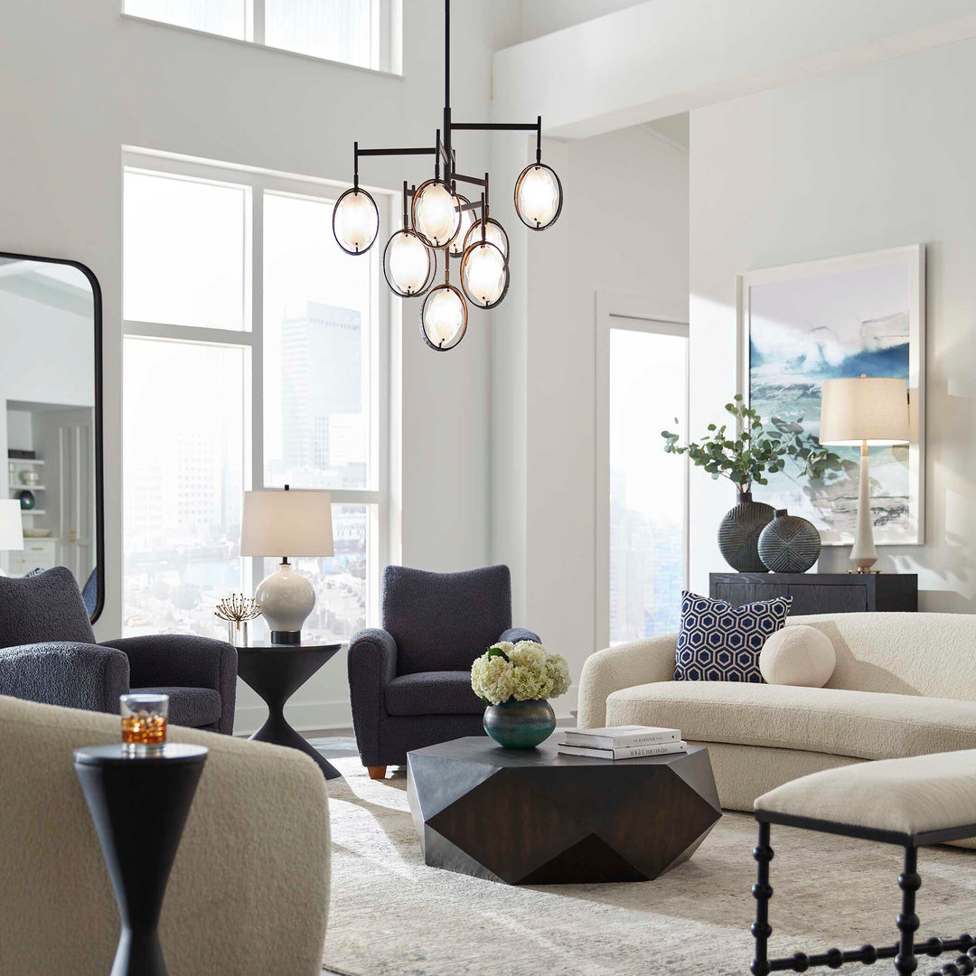 American Home Furniture Uttermost Maxin Dark Bronze 9 Light Chandelier